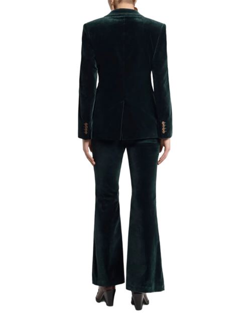 Giacca da donna in velluto elasticizzato, monopetto, color verde scuro ETRO | WRCA000999TUEI1V0707